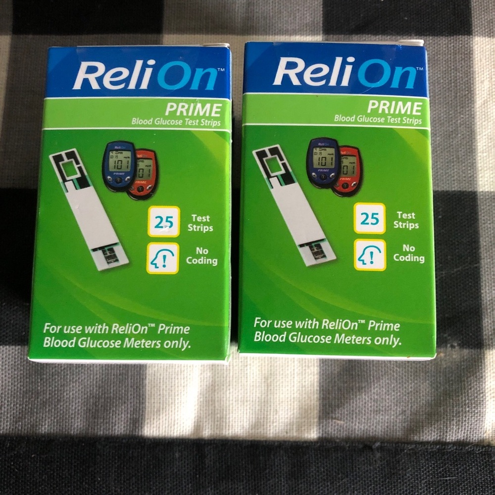 (×2) ReliOn Prime Blood Glucose Test Strips  50 Total Count Exp 11/2026+